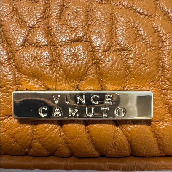Vince Camuto Tania Leather Crossbody and Wristlet in Caramel Crisp Brown - Picture 8 of 10